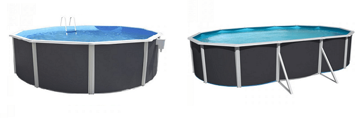 Piscine Toi Anthracite, modèles en 120 et 132 cm de hauteur.<BR><BR> Piscine Toi Anthracite