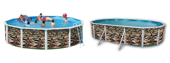 Piscine Toi Mur, décorée avec mur en style rustique. Piscine Toi Mur