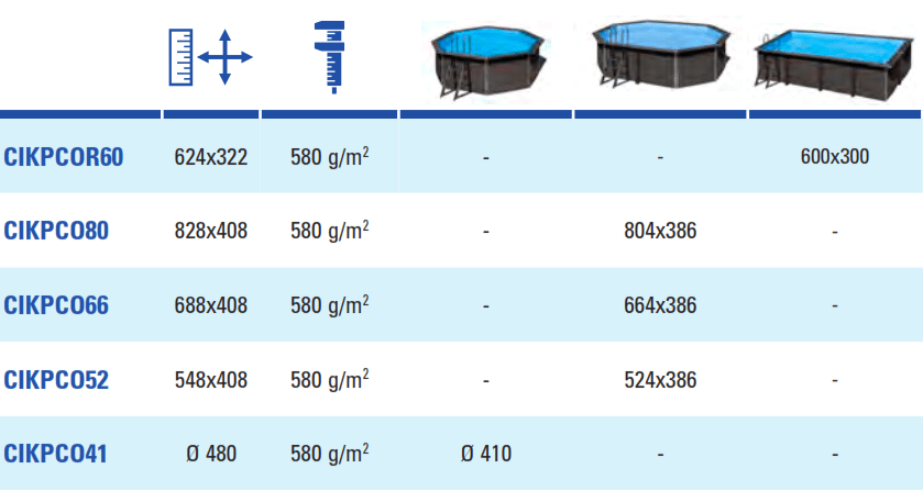 Bâche hiver 580gr/m² Gré pour piscine composite Ø4,10 m
