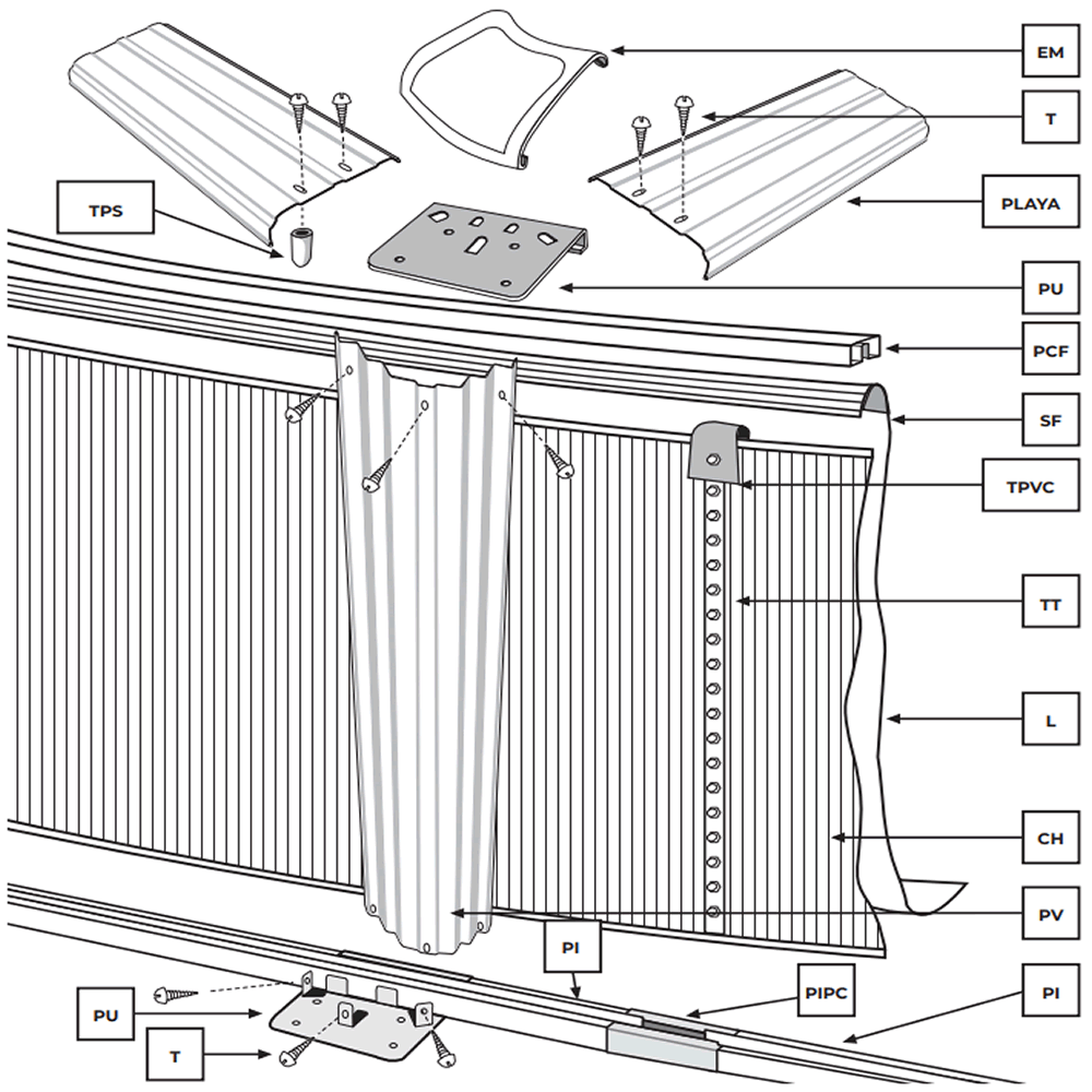 Pièces détachées Piscines Rondes Blanches de 120 cm