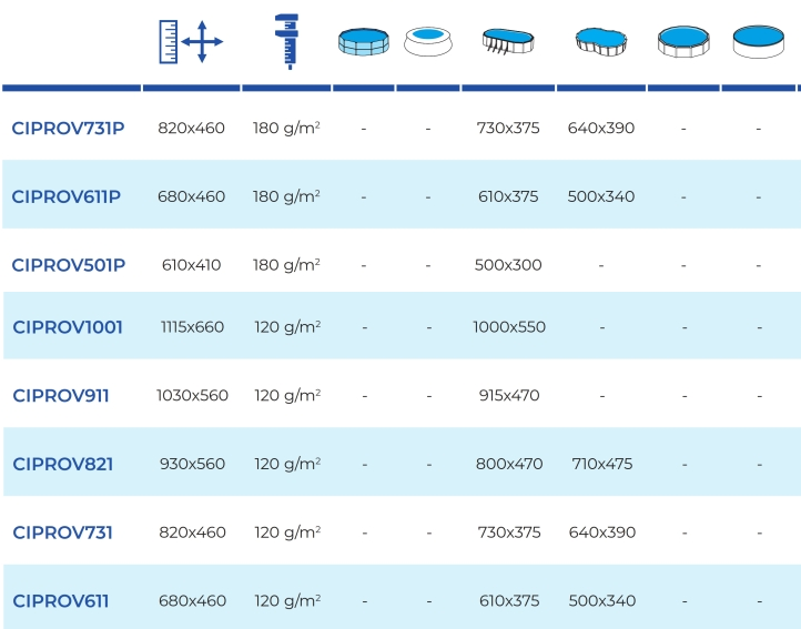 Bâches Hivernage Ovales Gre