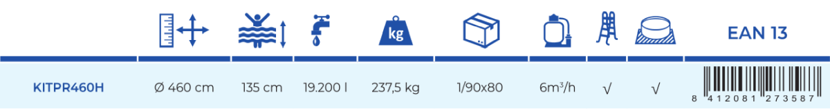 Piscine Gre Fusion 460x135 KITPR460H