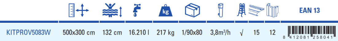 Piscine Gre Maldivas 500x300x132 KITPROV5083W
