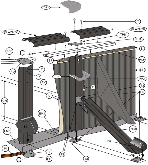 Pièces de rechange Piscines Ovales Imitation Pierre avec Contreforts de 132 cm