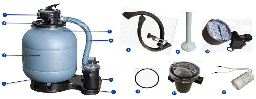 Pièces détachées du Filtre à Sable Gre FS400