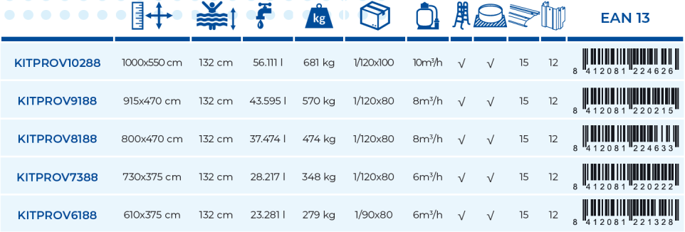 Piscine Gre Haiti 730x375x132 KITPROV7388