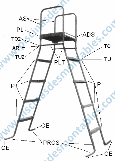 Pièces Détachées de l'Échelle avec Plateforme Toi 4876