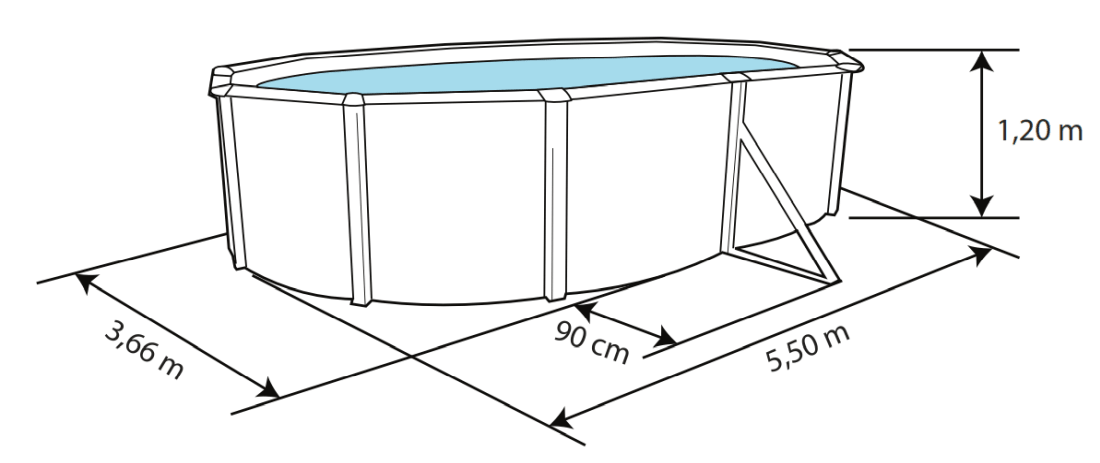 Piscine Toi Décorée Silver Lune 550x366x120 N102