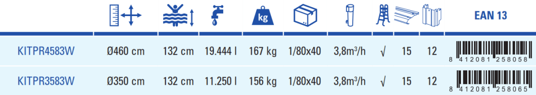 Piscine Gre Maldivas 350x132 KITPR3583W