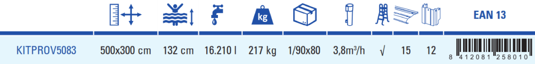 Piscine Gre Azores 500x300x132 KITPROV5083