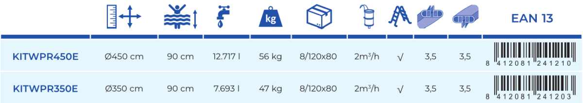 Piscine Gre Tenerife 350x90 KITWPR350E