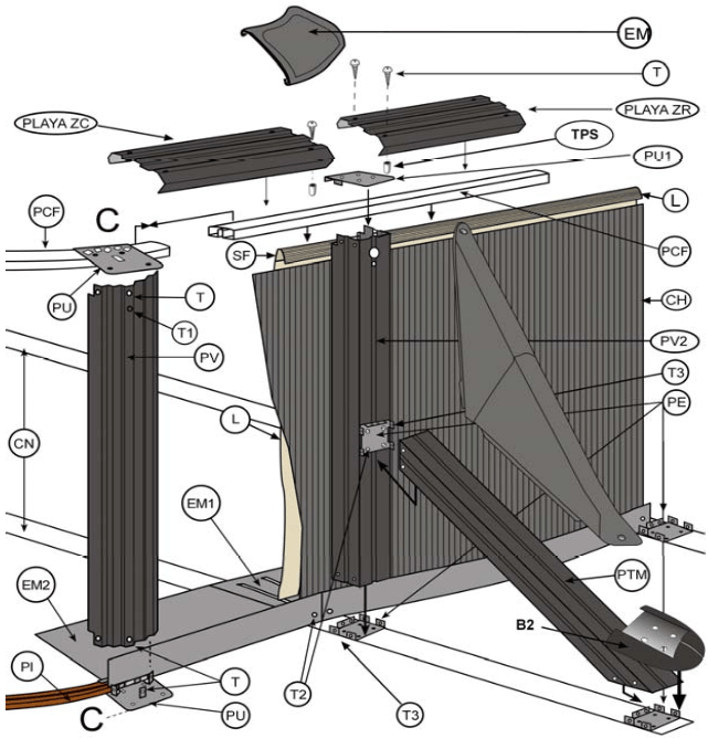 Pièces de rechange Piscines Ovales Imitation Pierre avec Contreforts de 120 cm