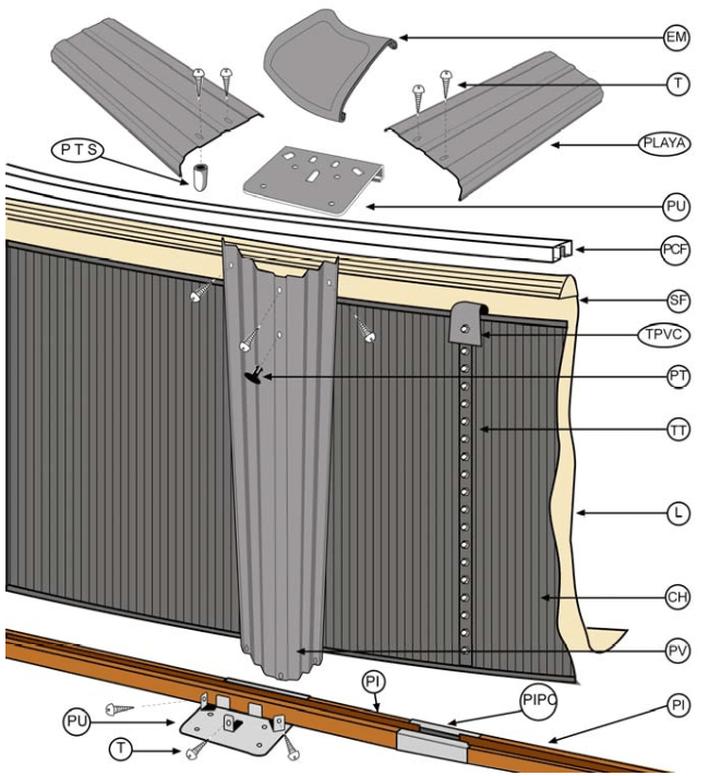 Pièces détachées Piscines Rondes Imitation Pierre de 120 cm