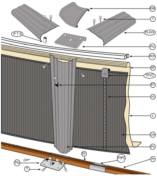Pièces détachées Piscines Rondes Imitation Rotin de 120 cm