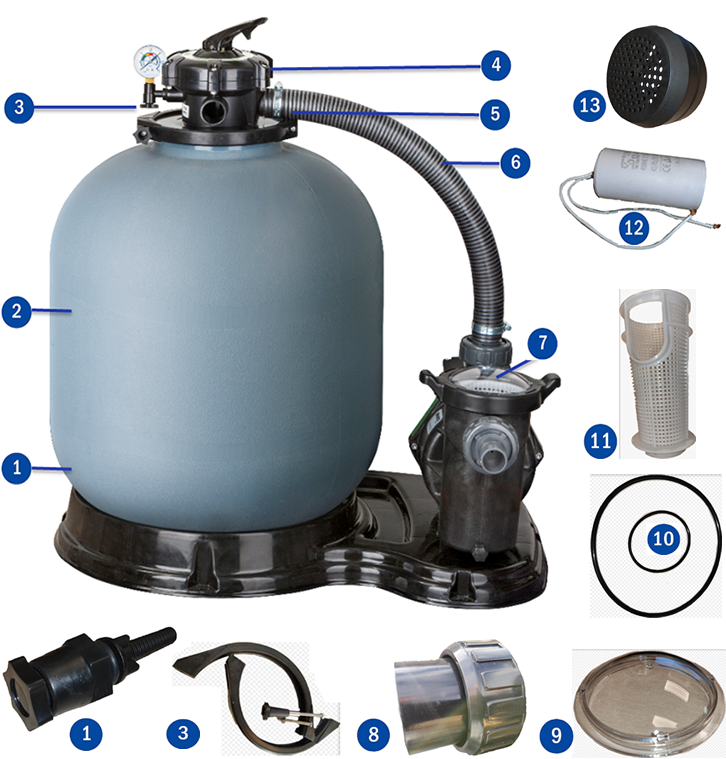 Pièces détachées du Filtre à Sable Gre FS550