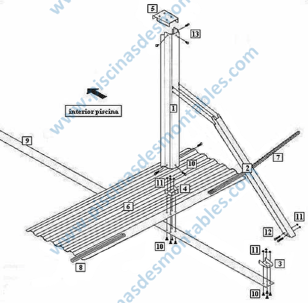 Pièces Détachées Piscine Toi 1200x457x120 cm
